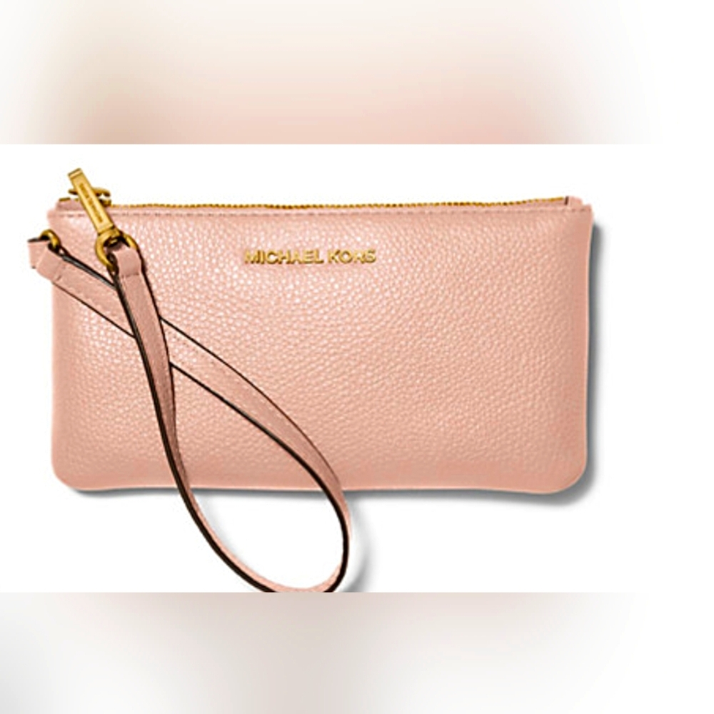 Michael Kors Pink Leather Wristlet Clutch